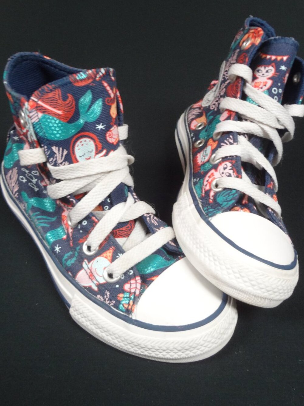 CONVERSE CHUCK TAYLOR MERMAID HIGH TOP SNEAKERS TODDLER GIRLS SIZE 12 C